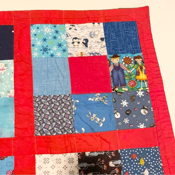 Patchwork Quilt Homemade Smurfs Little Mermaid Clifford - Picture 10 of 16